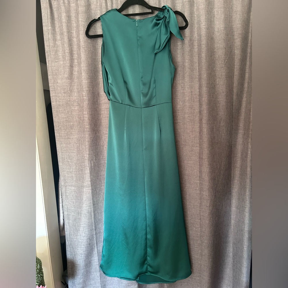 Zara Draped Satin Effect Dress - Picture 5 of 9